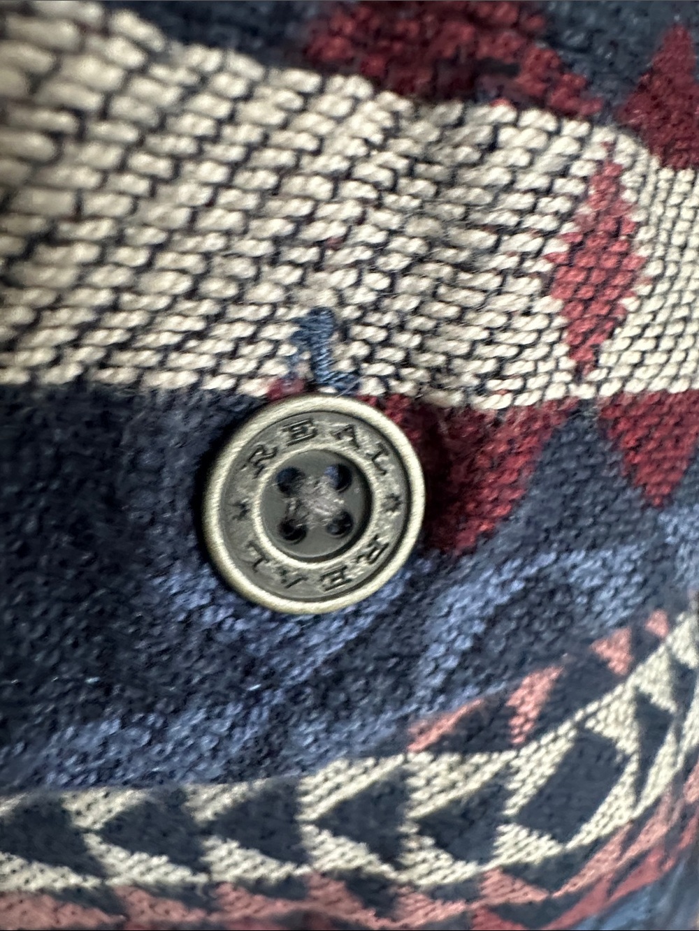 Ariat Navy Aztec-Pattern Button Front Jacket - Picture 4 of 10